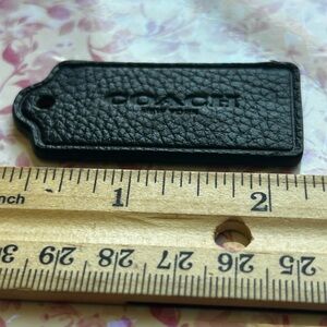Coach Black Pebbled Leather Tag